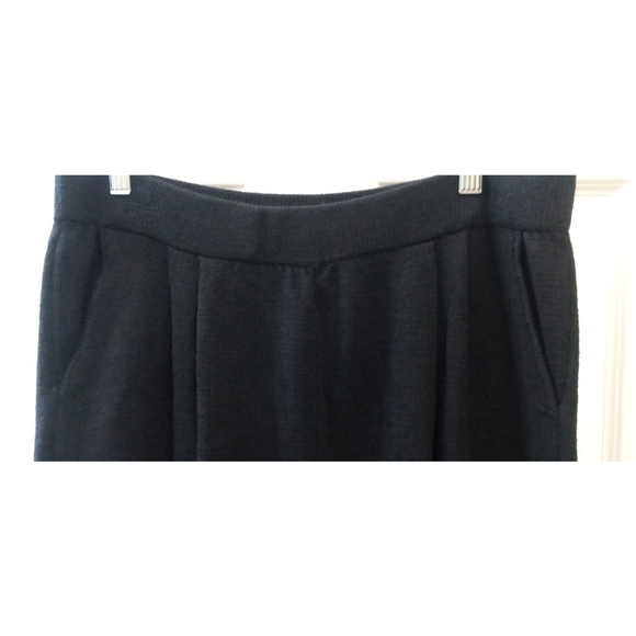 St. John Womens Santana Knit Wide Leg Pants Sz 14 Black Quiet Luxury Comfy EUC - Picture 8 of 9